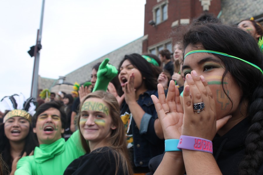 Students cheer at the 2013 Pep Rally