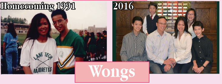 The Wongs were married September 1999. Currently, the Wong family has grown to have three boys and one girl. Matthew Wong, Div. 982, and Ryan Wong, Div. 152, are very involved with the school — Matt is on the Baseball and Chess team and Ryan is on Student Council, Science Olympiad, Basketball, Chess, and Math team.