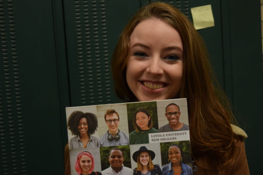 Mairead Collins, Div. 764, is full of glee after being accepted into Loyola University New Orleans.