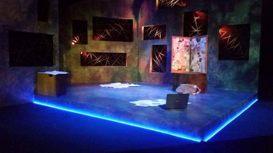 Stage set for Ricardo Salgados play, Eye See All, at Chicago Dramatists. 