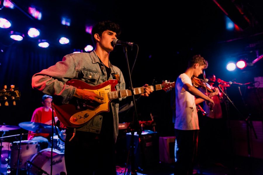 Cale Zepernick, left, and Seamus Masterson performed at the Beat Kitchen Sept. 16. A five-piece band, CASE produces music described as urban folk and has been together since 2014.