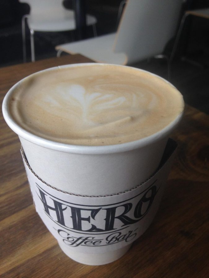 One of Hero Coffee Bar’s unique latte flavors: Lavender.