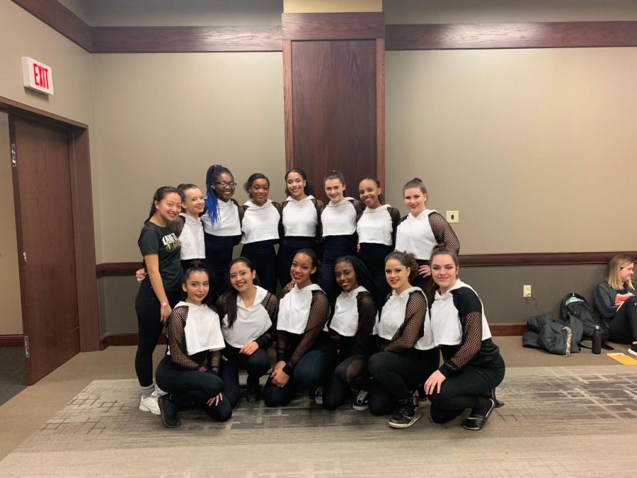 The hip-hop competition team qualified for the state competition after receiving a score of 81.9 at the regional competition on Feb. 2. (Photo courtesy of Elizabeth Badikov)
