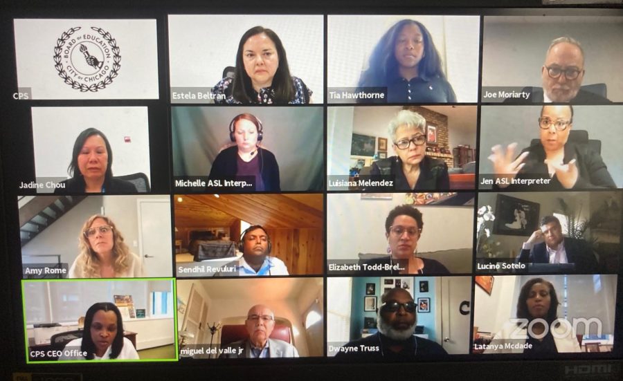 The CPS Board of Education meets at their June virtual board meeting (Screenshot from Board of Education Zoom meeting June 24)