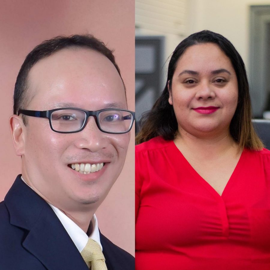 Some of the LSC candidates for the parent representative positions (From left to right: Benjamin Wong and Claudia Muniz)