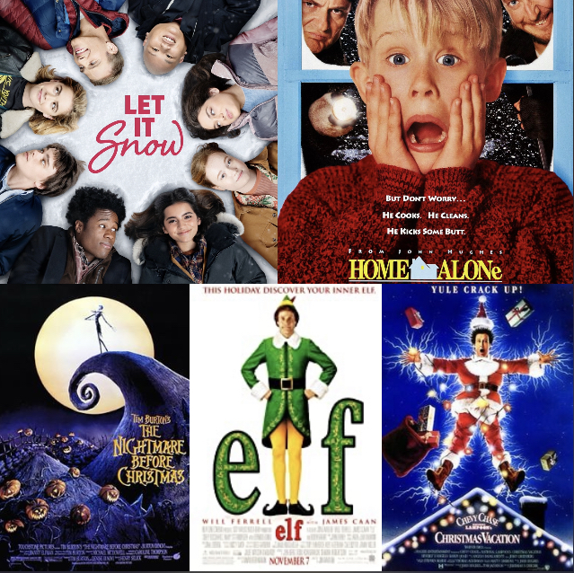 As coronavirus cases are on the rise, people are looking for alternatives to traditional holiday celebrations — on the list, holiday movie marathons. (Photo credits clockwise from top right: Netflix/Dylan Clark Productions, Hughes Entertainment, Hughes Entertainment, Warner Bros/New Line Cinema, Disney/Touchstone Pictures/Skellington Productions) 

