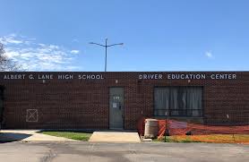 The Lane Tech Drivers Ed Building that houses the classroom portion.  
