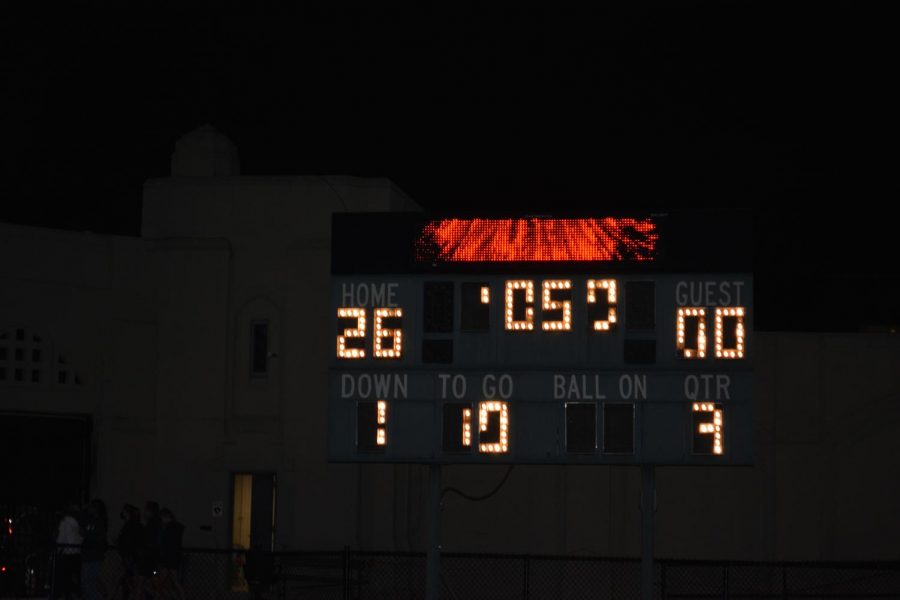 The scoreboard near the end of the third quarter. 