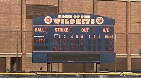 The scoreboard at Evanston Township High School after Lanes 12-2 win on May 24.