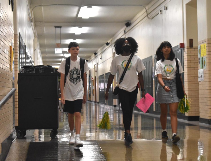 Lane students walk the hallways during Quick Start, held the week before school’s early start.