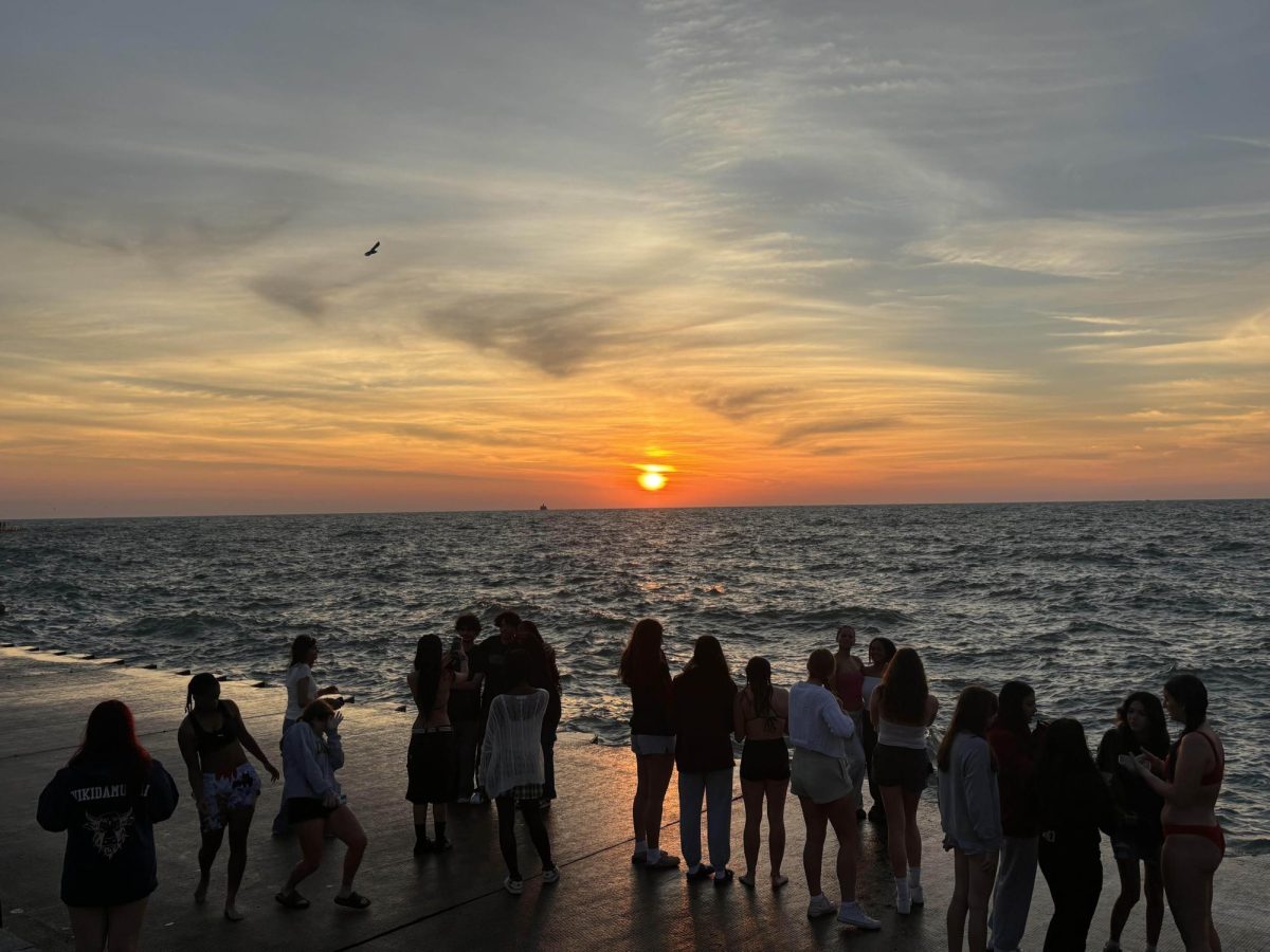 Senior students gathered at "The Ledge" at Montrose Harbor for the second Senior Sunrise on Sept. 13.