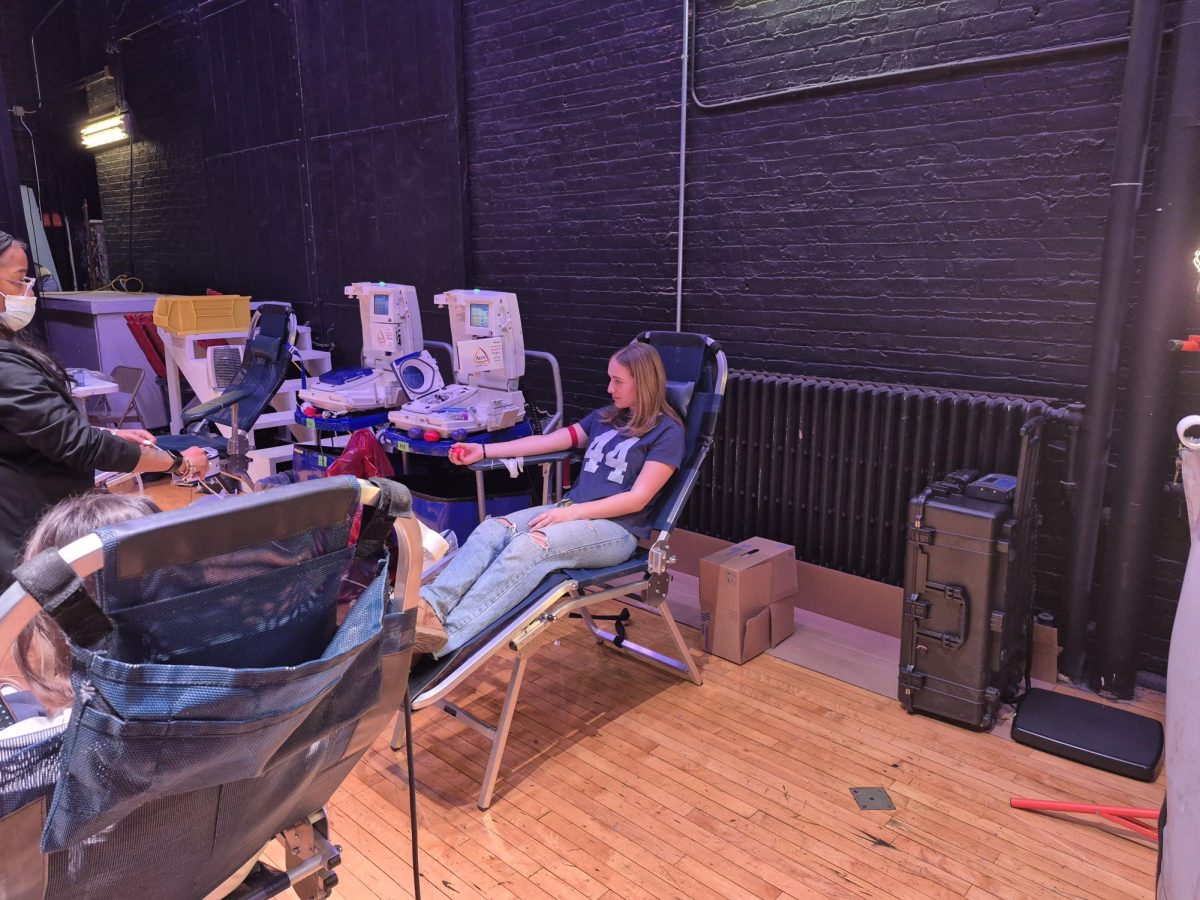 Student preparing for blood donation. Photo Courtesy of Gabriela Escobar. 