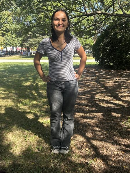 Ella Schlachter poses in her outfit. 