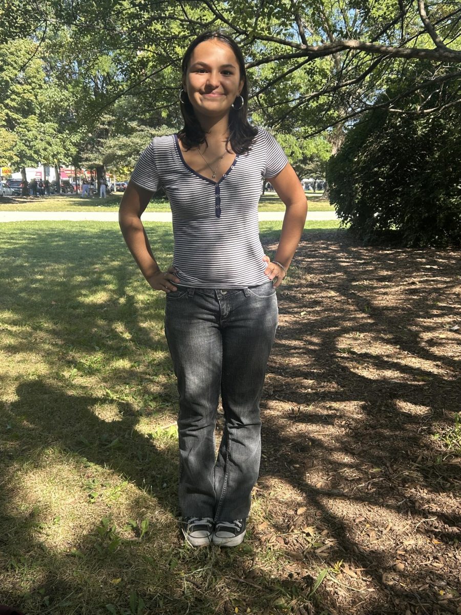 Ella Schlachter poses in her outfit. 