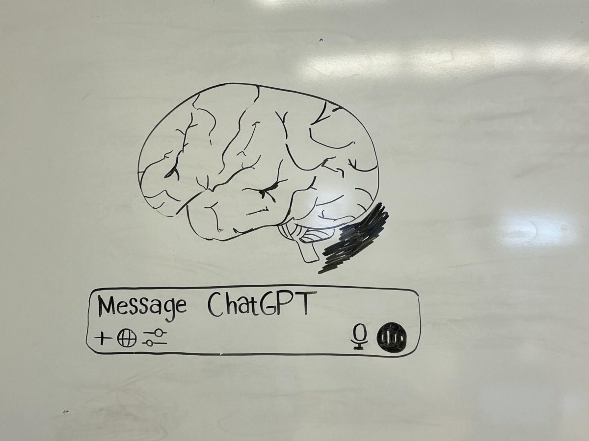 Student Artwork on AI Use in Brainstorming. Illustration by Julia Hickson