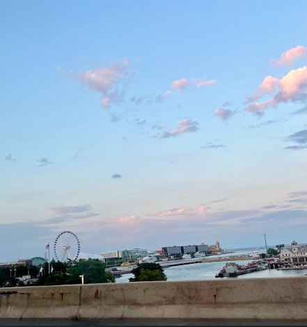 Navy Pier and Lake Michigan seen from Lake Shore Drive, a contrast to President Trump’s comments.