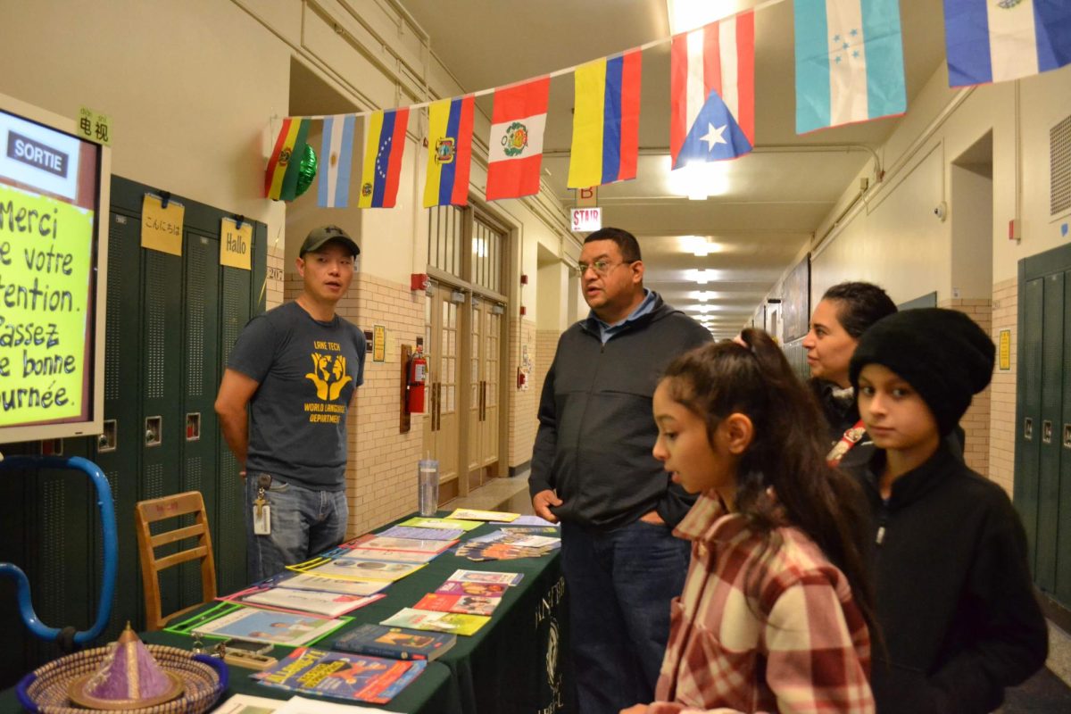 World Languages table at Open House.