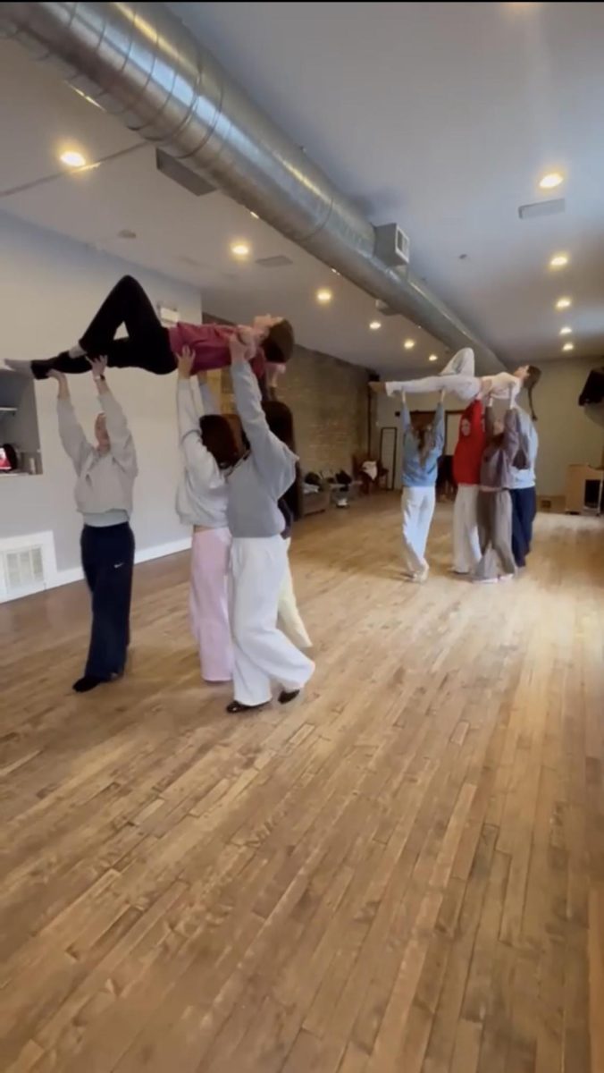 The Girls of Romanian Club executing a Lift at Sunday Morning Practice.