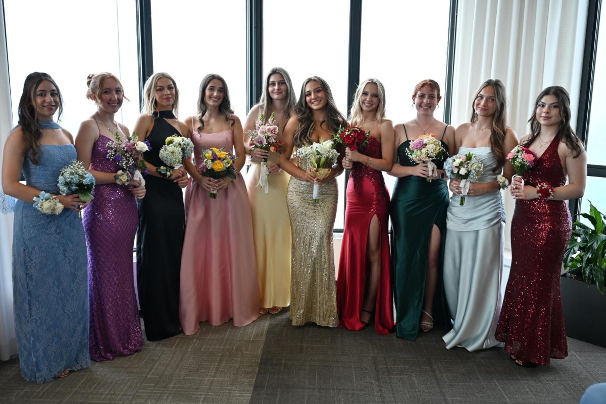 From left to right: Sierra Schimmel, Shannon Flanagan, Mary Cate Bradish, Maddie Dube, Victoria Karczmarzyk, Gabby McCracken, Kristina Kelly, Sophie Petrucci, Faith Galik, and Emi Valova.

